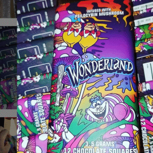 wonderland mushroom chocolate bars