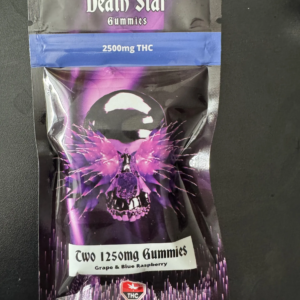 Death Star Gummies 2500mg Grape Blue Raspberry ultra high potency THC edibles